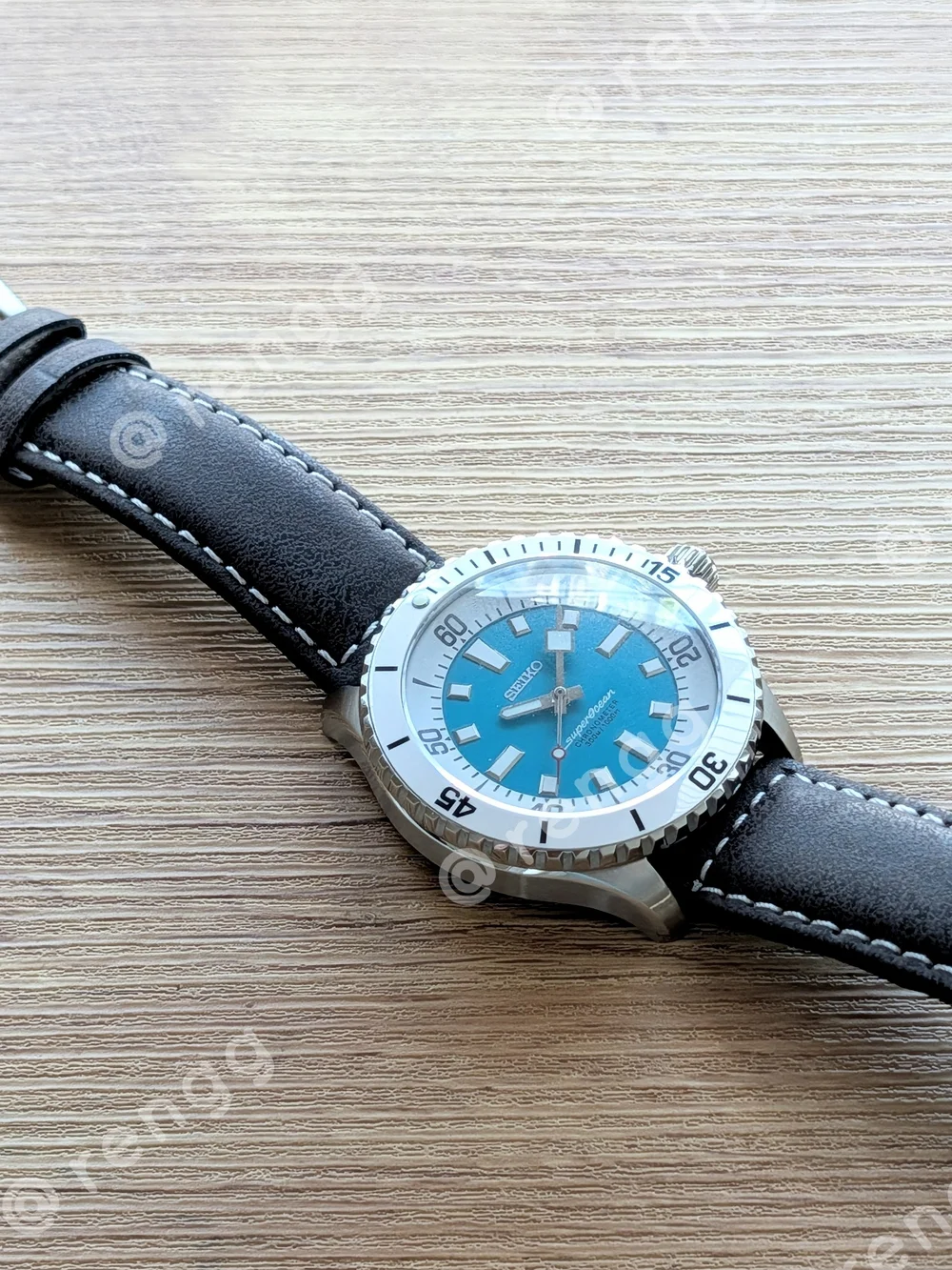 44mm Automatic Seiko Men’s Turquoise SuperOcean Dive Mod Watch Sapphire Crystal